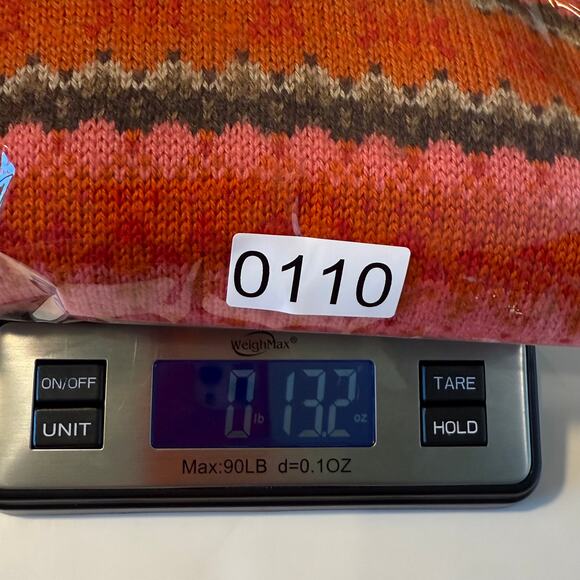 Talbots Merino Wool Sweater L Striped V-Neck Pink Red Brown Cozy Cottagecore - Picture 5 of 5